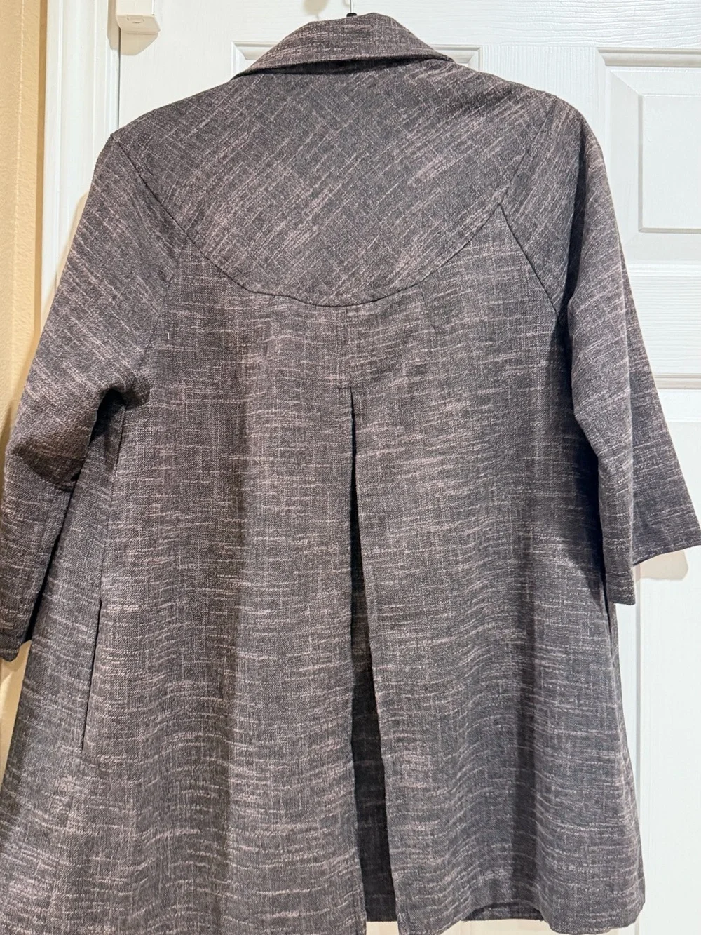 ambition Gray Textured Button-Front Blazer Jacket